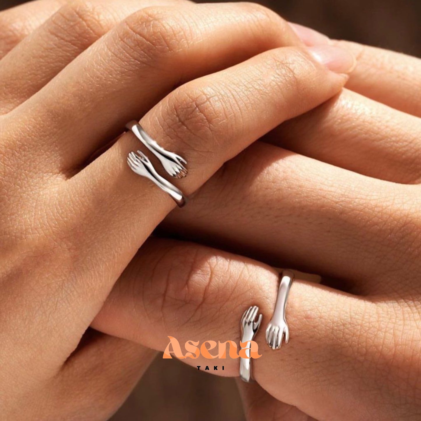 14 Ayar Altın Kaplama Sarılma Yüzüğü (Unisex)