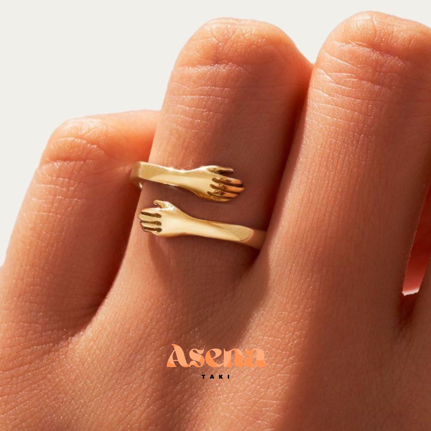 14 Ayar Altın Kaplama Sarılma Yüzüğü (Unisex)