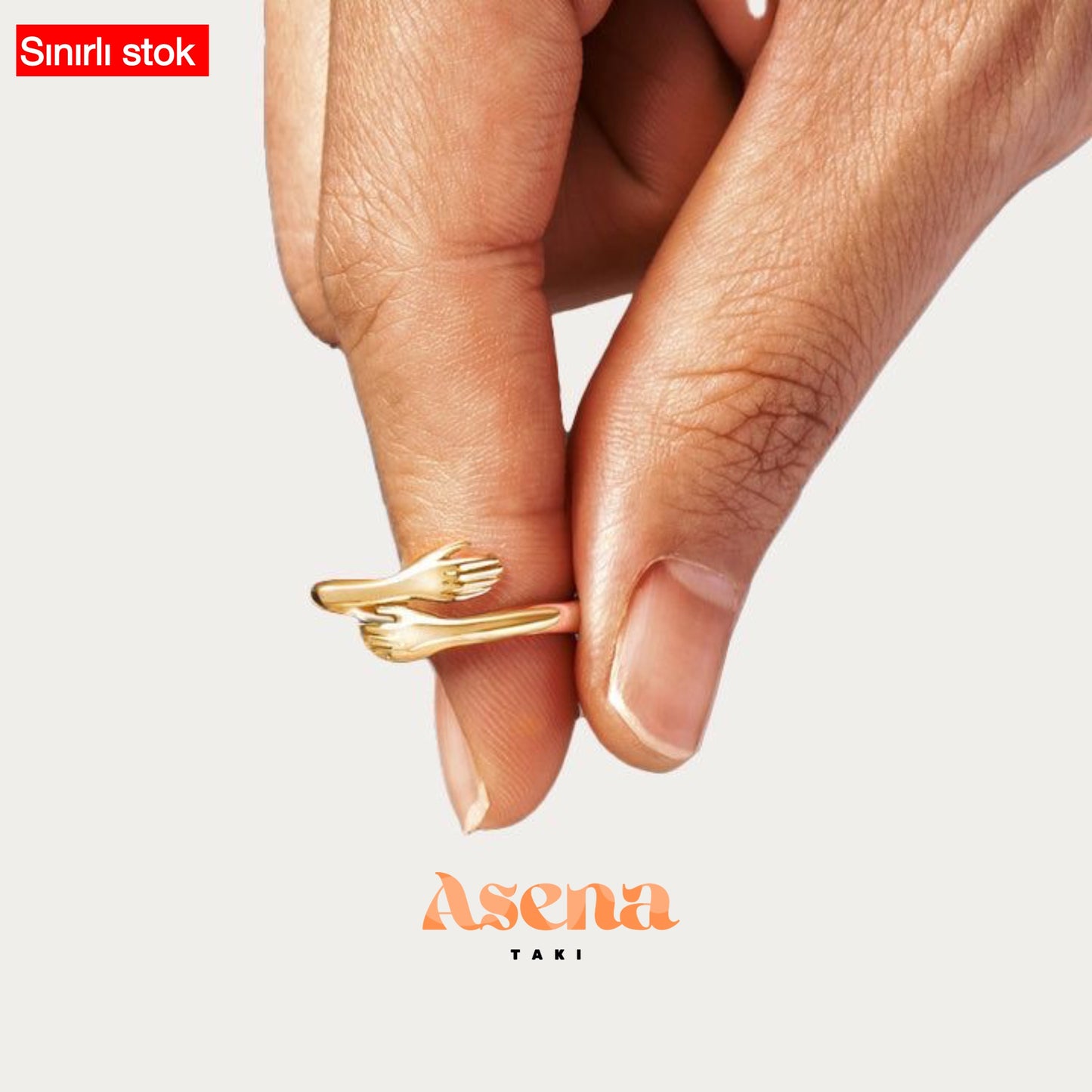 14 Ayar Altın Kaplama Sarılma Yüzüğü (Unisex)
